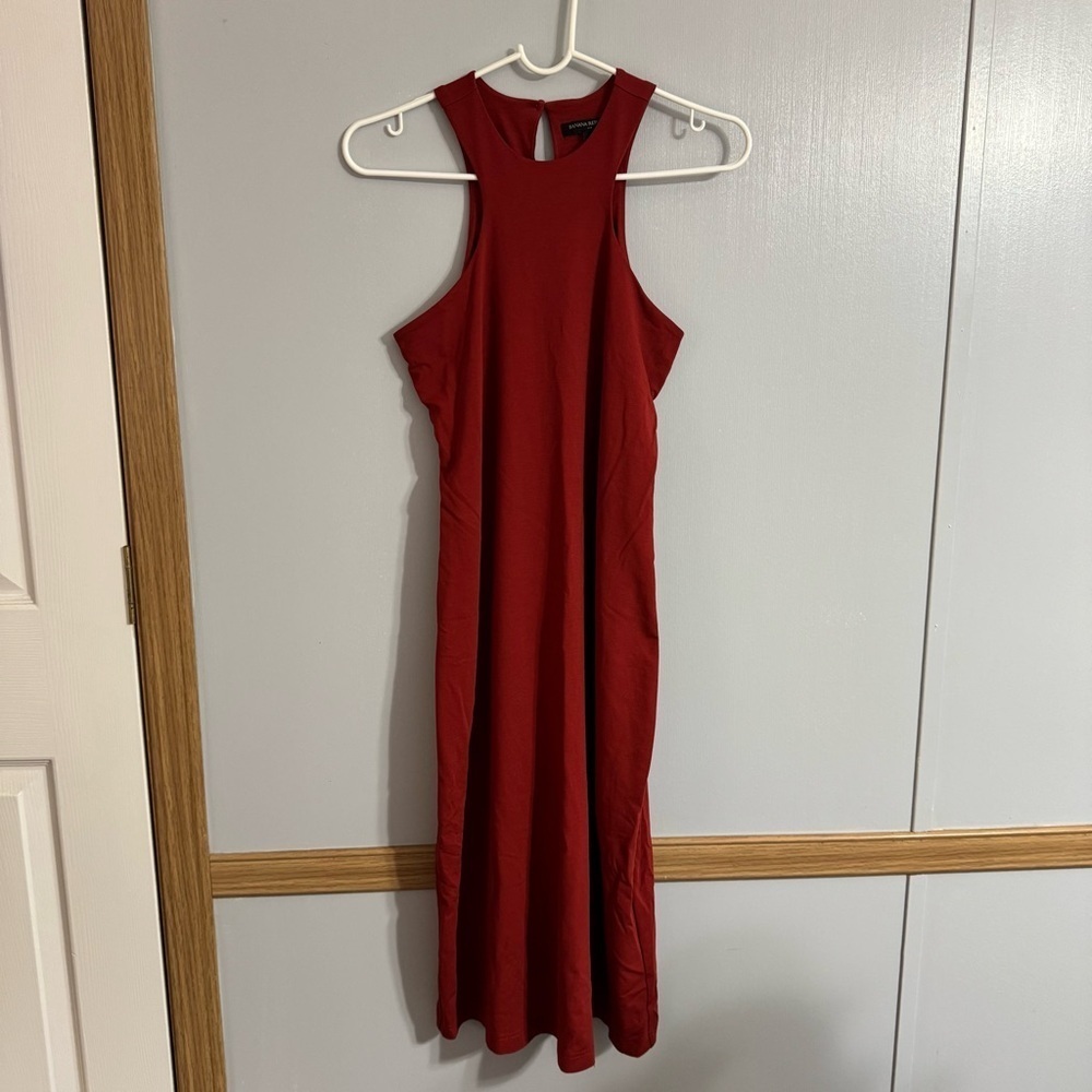Banana Republic Rusty Red Sleeveless Midi Dress Size XS